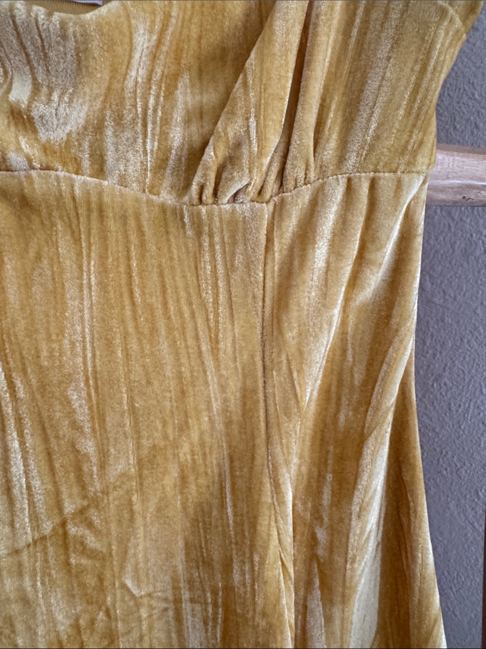 Urban Outfitters Yellow Velvet Scoop Neck Dress - Picture 3 of 5
